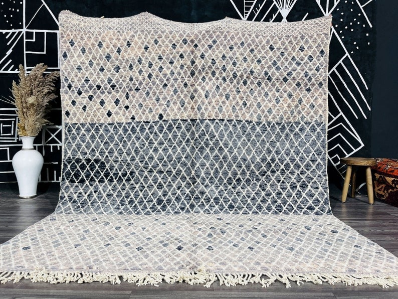 Handwoven Authentic Berber Rug 100% Sheep Wool Morocco 10 x 6.56 ft: Handwoven Authentic Berber Rug 100% Sheep Wool Morocco 10 x 6.56 ft Discover the beauty of this Fabulous Authentic Rug, handwoven by skilled local Berber women weavers in the picturesque Atlas Mountai