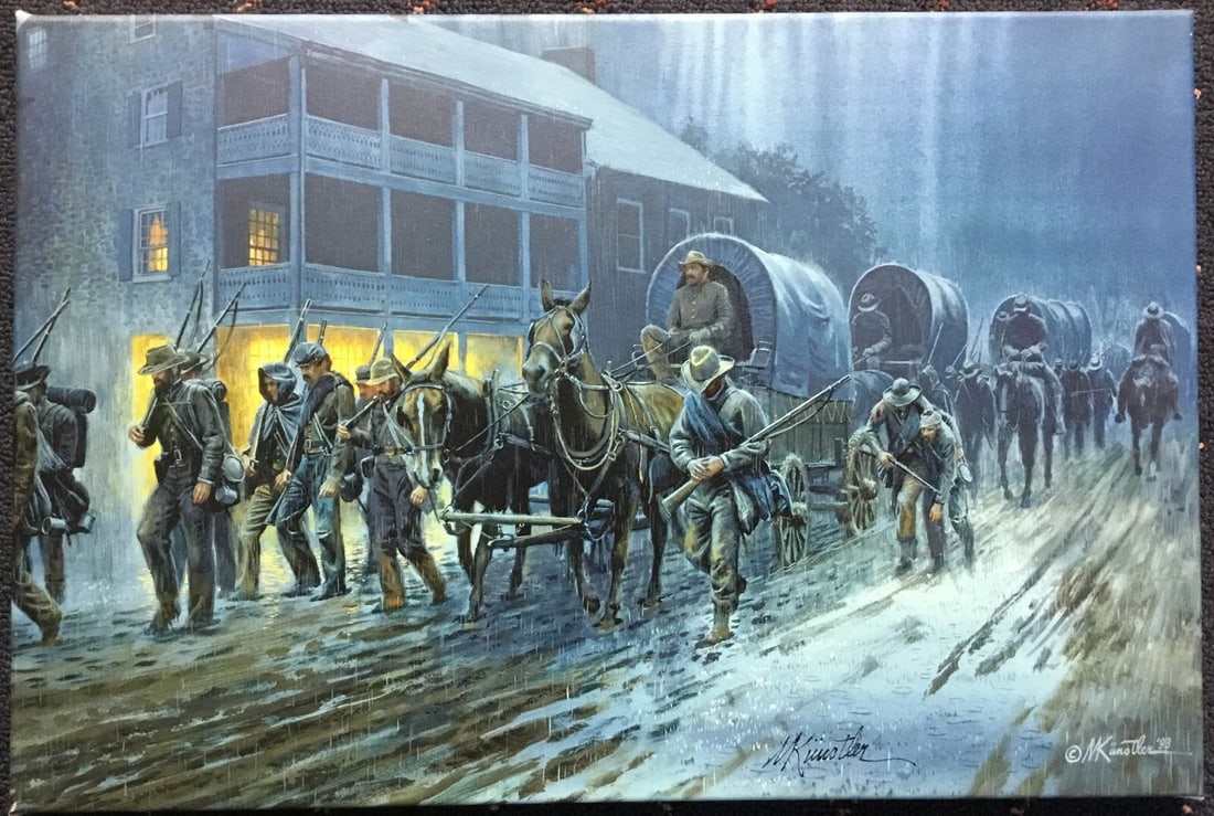 Mort Kunstler The Long Road South Limited Edition Giclee Print Signed: Mort Kunstler The Long Road South Limited Edition Giclee Print Signed This stunning giclee print titled 'The Long Road South' by renowned artist Mort Kunstler captures a poignant moment in Civil War h