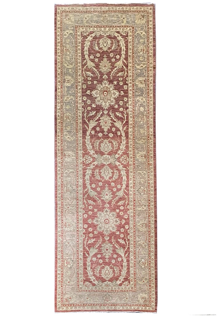 Chobi Peshawar Ziglar 4.2 x 13.1 Wide Runner Rug: Chobi Peshawar Ziglar 4.2 x 13.1 Wide Runner Rug Free continental US Shipping This exquisite Chobi Peshawar wide runner features a stunning ziglar design, perfect for enhancing any hallway or large sp