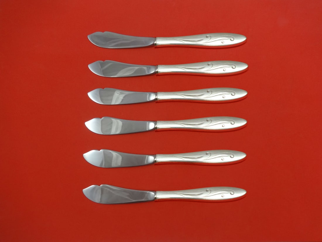Towle Awakening Sterling Silver Trout Knife Set 6pc Custom Made: Towle Awakening Sterling Silver Trout Knife Set 6pc Custom Made This exquisite 6-piece Trout Knife Set from Towle features stunning sterling silver construction with a hollow handle and stainless stee