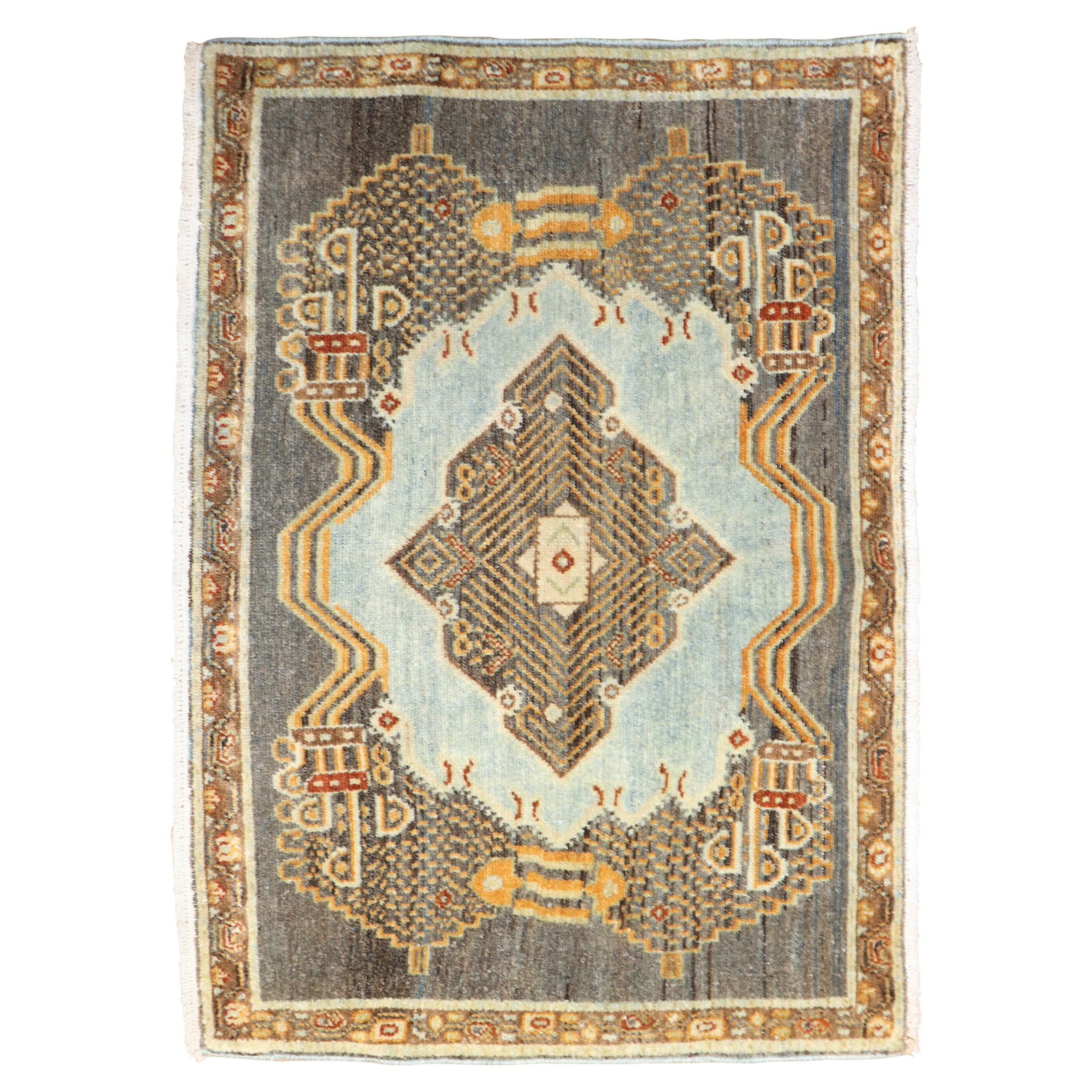 Antique Persian Senneh Mini Rug Early 20th Century Hand-Woven Wool: Antique Persian Senneh Mini Rug Early 20th Century Hand-Woven Wool Discover a fine antique Persian Senneh rug from the early 20th century, crafted with exquisite hand-woven techniques. This mini-size 