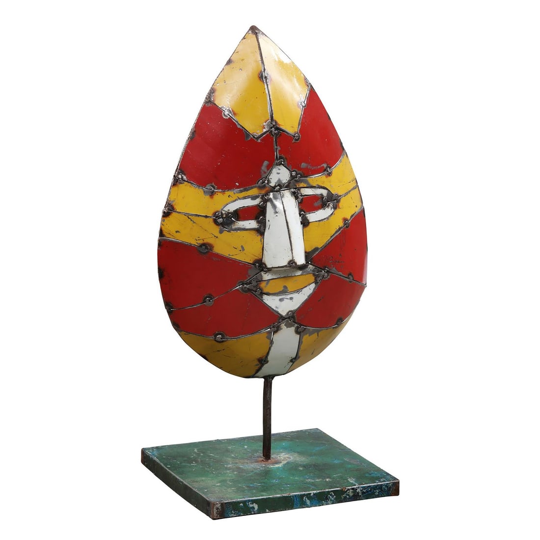 22 Inch Iron Mask Stand for Home Office Decor: 22 Inch Iron Mask Stand for Home Office Decor Enhance your decor with this Artful Iron Mask Stand, a perfect addition for both home and office settings. Crafted from durable metal with an elegant iron