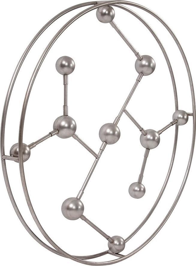 Howard Elliott Callisto Industrial Silver Round Wall Art 37in: Howard Elliott Callisto Industrial Silver Round Wall Art 37in Enhance your loft with this stunning Industrial Silver Wall Art. This round piece features a polished silver finish, elegantly crafted fro