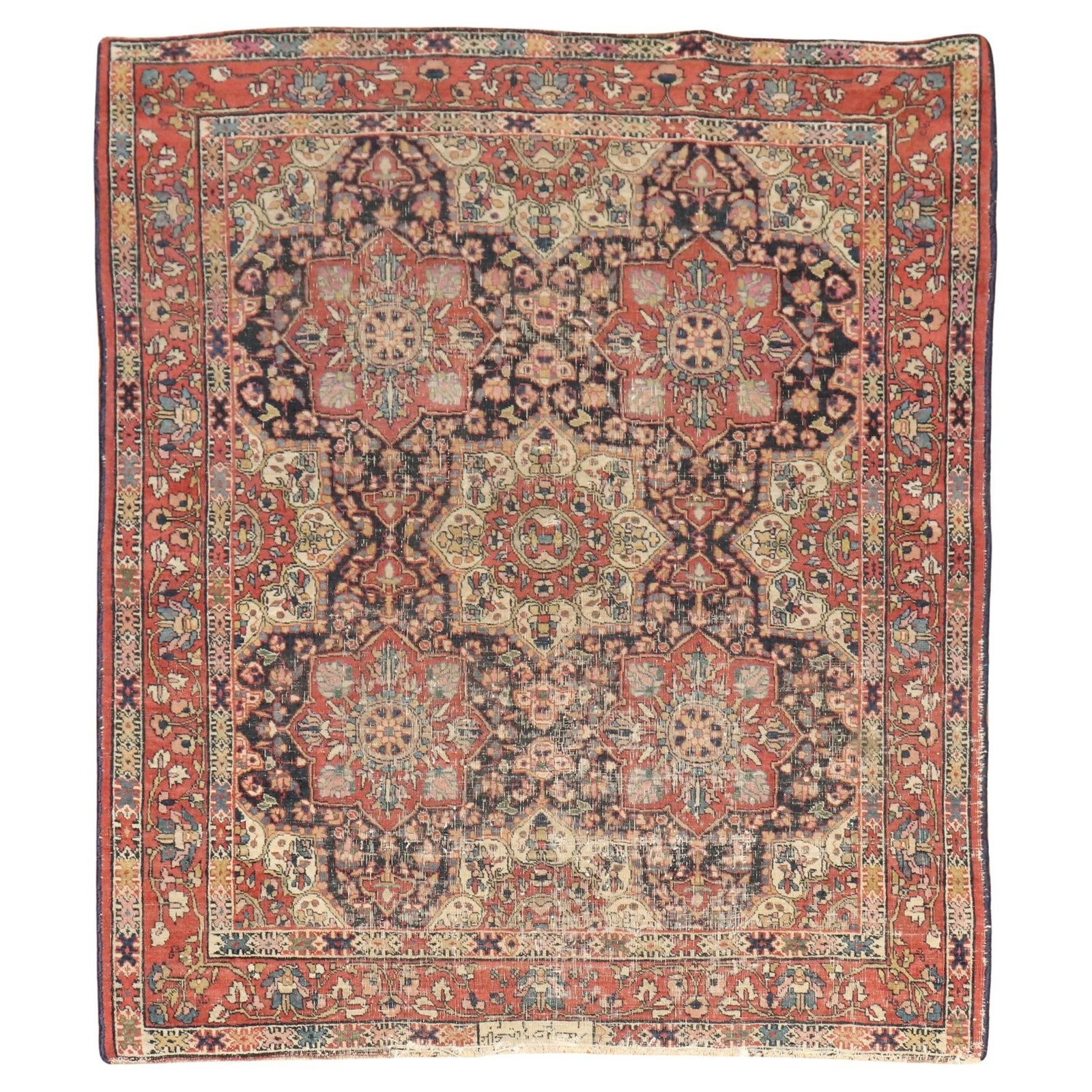 Late 19th Century Bakshaish Persian Rug Wool Hand-Woven Zabihi Collection: Late 19th Century Bakshaish Persian Rug Wool Hand-Woven Zabihi Collection Explore the exquisite craftsmanship of this late 19th Century Worn Persian Rug, showcasing the traditional Bakshaish style. Ha
