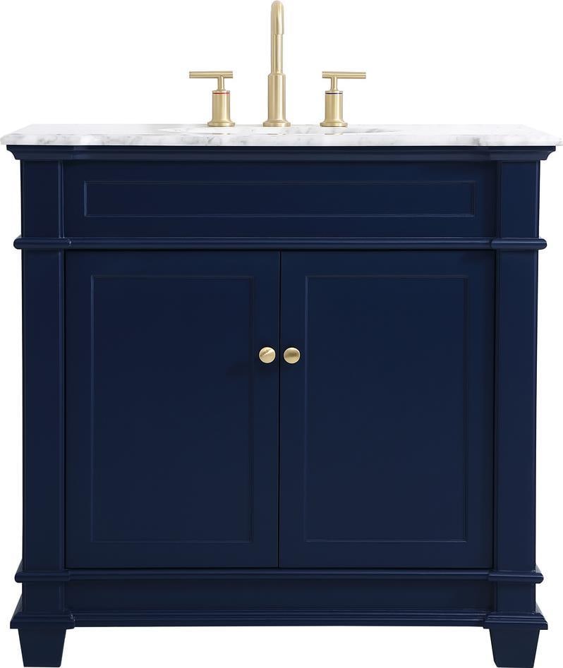 Elegant Lighting Blue Brush Gold Transitional Bathroom Vanity Set: Elegant Lighting Blue Brush Gold Transitional Bathroom Vanity Set Introducing a stylish transitional bathroom vanity set, perfect for enhancing your bathroom decor. This elegant piece features a uniqu