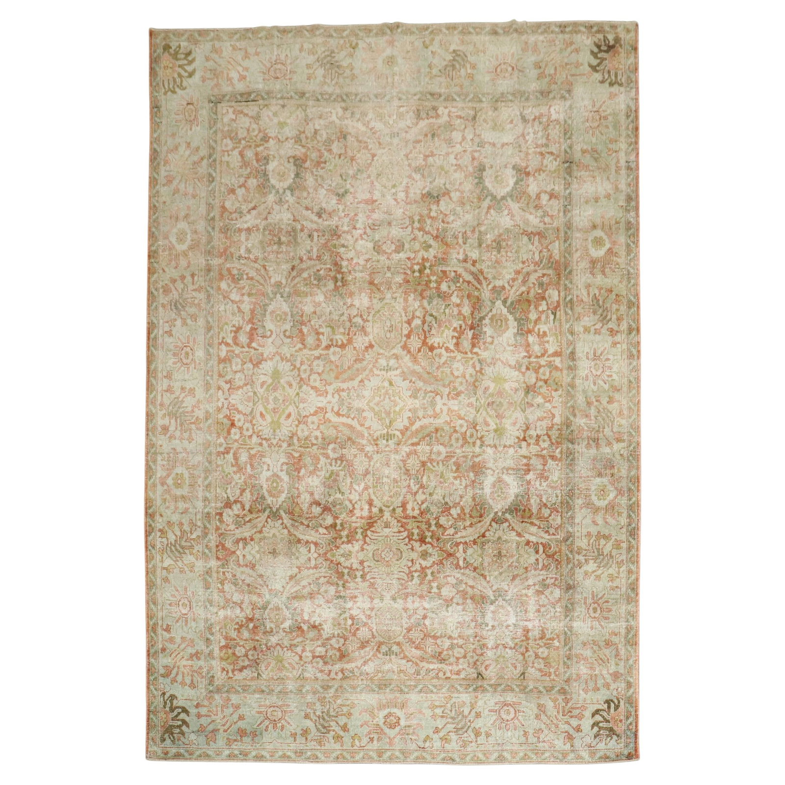 Antique Persian Mahal Rug Hand-Knotted Wool Agra Style 7'5" x 10'3" (1 of 10)