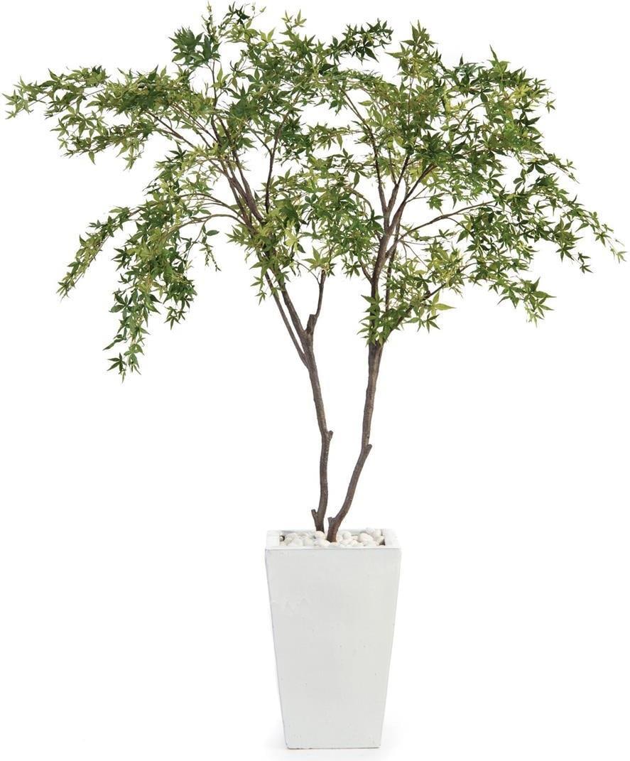 White Glaze Maple Botanical Arrangement in Marble Pot by John-Richard: White Glaze Maple Botanical Arrangement in Marble Pot by John-Richard This botanical arrangement features traditional white maple foliage presented in a marble pottery pot with a white glaze finish. T