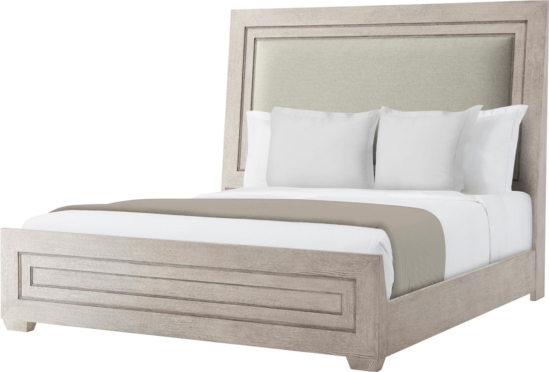 Theodore Alexander Laurus King Bed Oak Veneer 66in Height: Theodore Alexander Laurus King Bed Oak Veneer 66in Height Introducing the Theodore Alexander Laurus King Bed, a stunning piece crafted from high-quality oak veneer. This elegant bed stands at a height