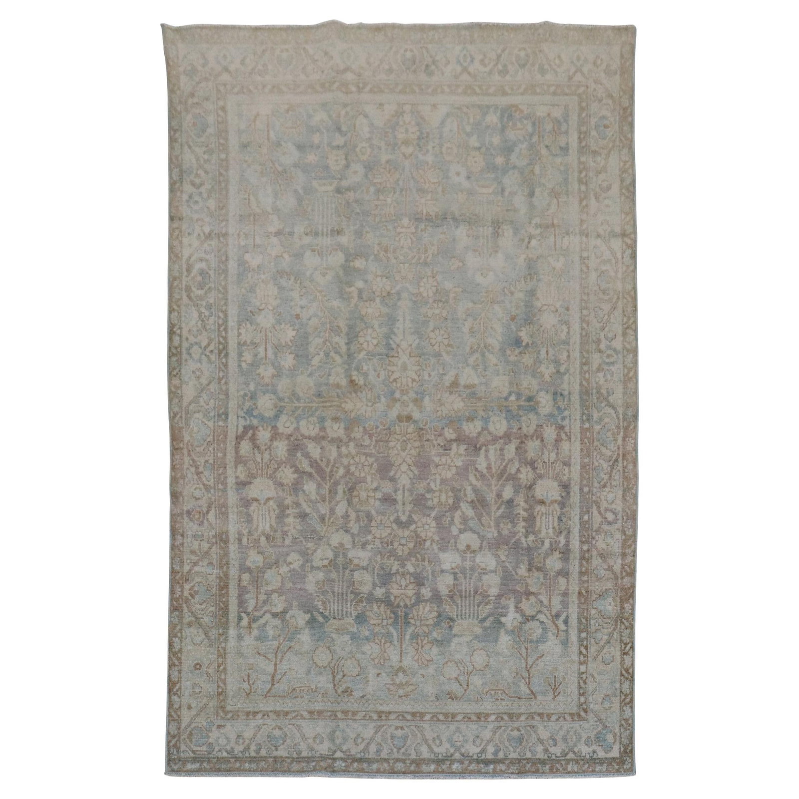 Persian Malayer Accent Rug Hand-Knotted Wool 4'3 x 6'8 Iran Circa 1920: Persian Malayer Accent Rug Hand-Knotted Wool 4'3 x 6'8 Iran Circa 1920 This exquisite Persian Malayer Accent Rug features a beautiful blend of earth tones, showcasing the craftsmanship of the early 20