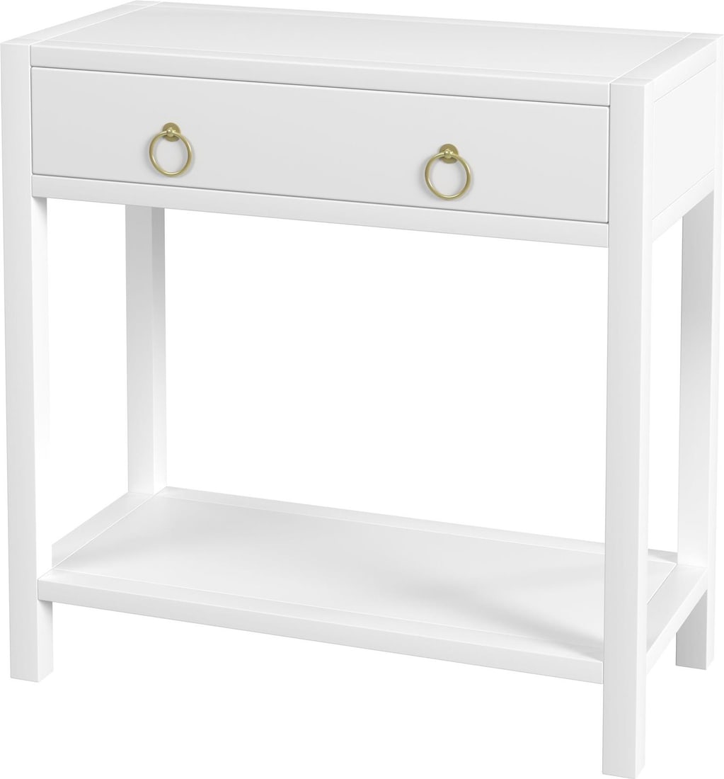 Butler Contemporary Lark Nightstand White Acacia Finish 30H 30W 19D: Butler Contemporary Lark Nightstand White Acacia Finish 30H 30W 19D This contemporary nightstand from the Lark Collection features a sleek rectangular design in a stylish white finish. Crafted from du