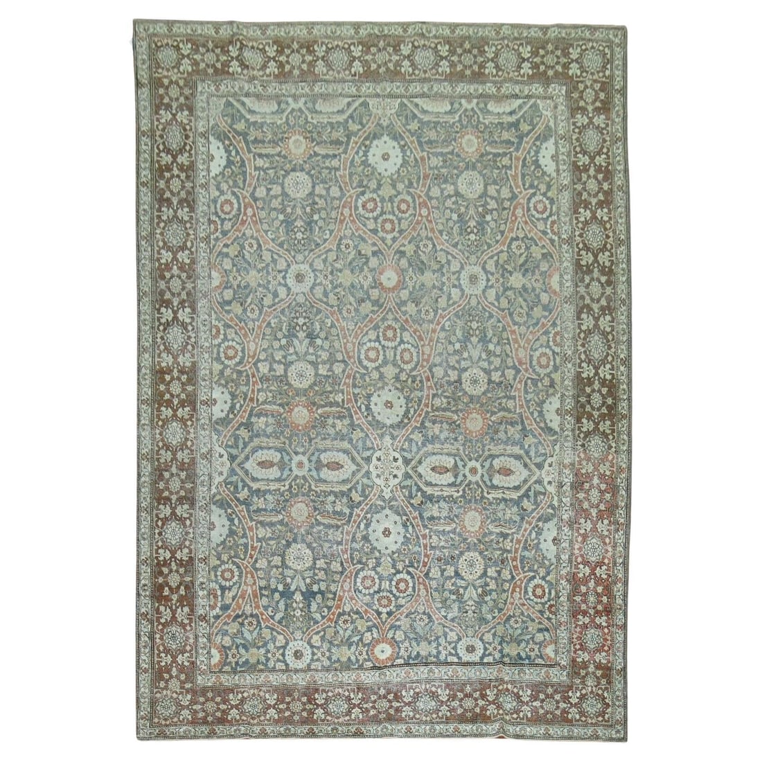 Zabihi Collection Early 20th Century Persian Tabriz Rug Wool Hand-Woven Bauhaus Style 97 x 136: Zabihi Collection Early 20th Century Persian Tabriz Rug Wool Hand-Woven Bauhaus Style 97 x 136 Discover the elegance of the Zabihi Collection Antique Persian Tabriz Rug, a stunning early 20th-century 