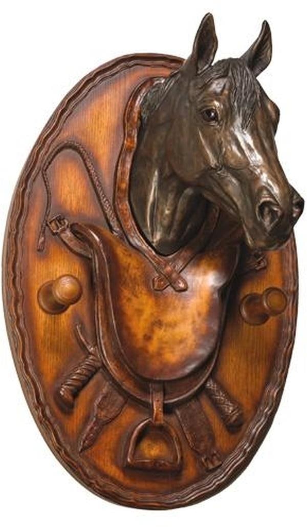 Hand-Painted Equestrian Horse Coat Hook USA Chestnut Finish (1 of 1)