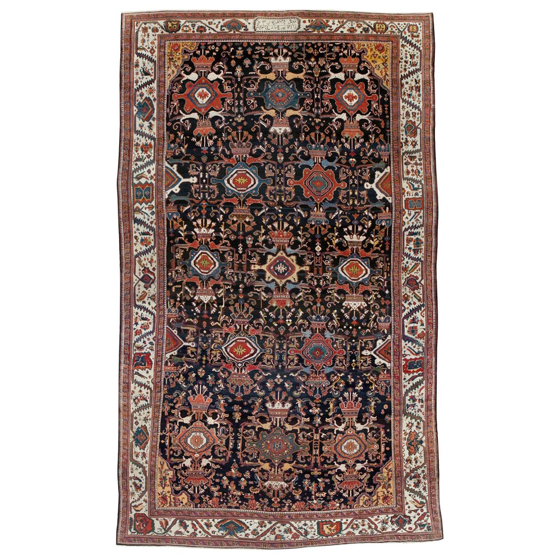 Palace Size Antique Bakhtiari Rug 17'4 x 29'7 Hand-Woven Persian Iran: Palace Size Antique Bakhtiari Rug 17'4 x 29'7 Hand-Woven Persian Iran This exquisite palace-sized antique Senneh Bakhtiari rug, crafted in the early 20th century, showcases a remarkable all-over desig