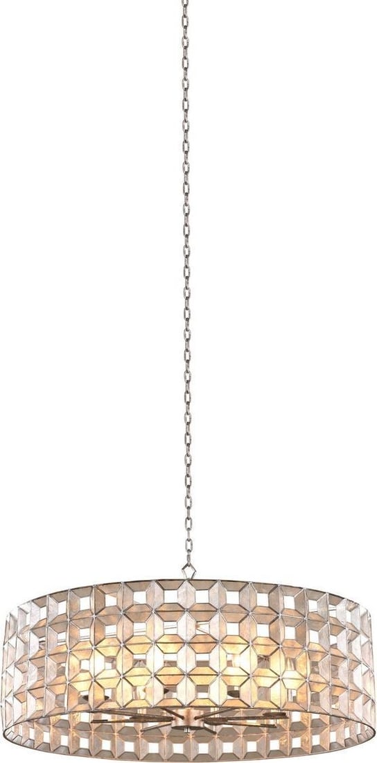 Kalco Prado 33 Inch Silver Pendant Light with Dimmable Switch: Kalco Prado 33 Inch Silver Pendant Light with Dimmable Switch Illuminate your space with the Elegant Prado 33" Silver Pendant Light, a stunning addition that combines style and functionality. Crafted 