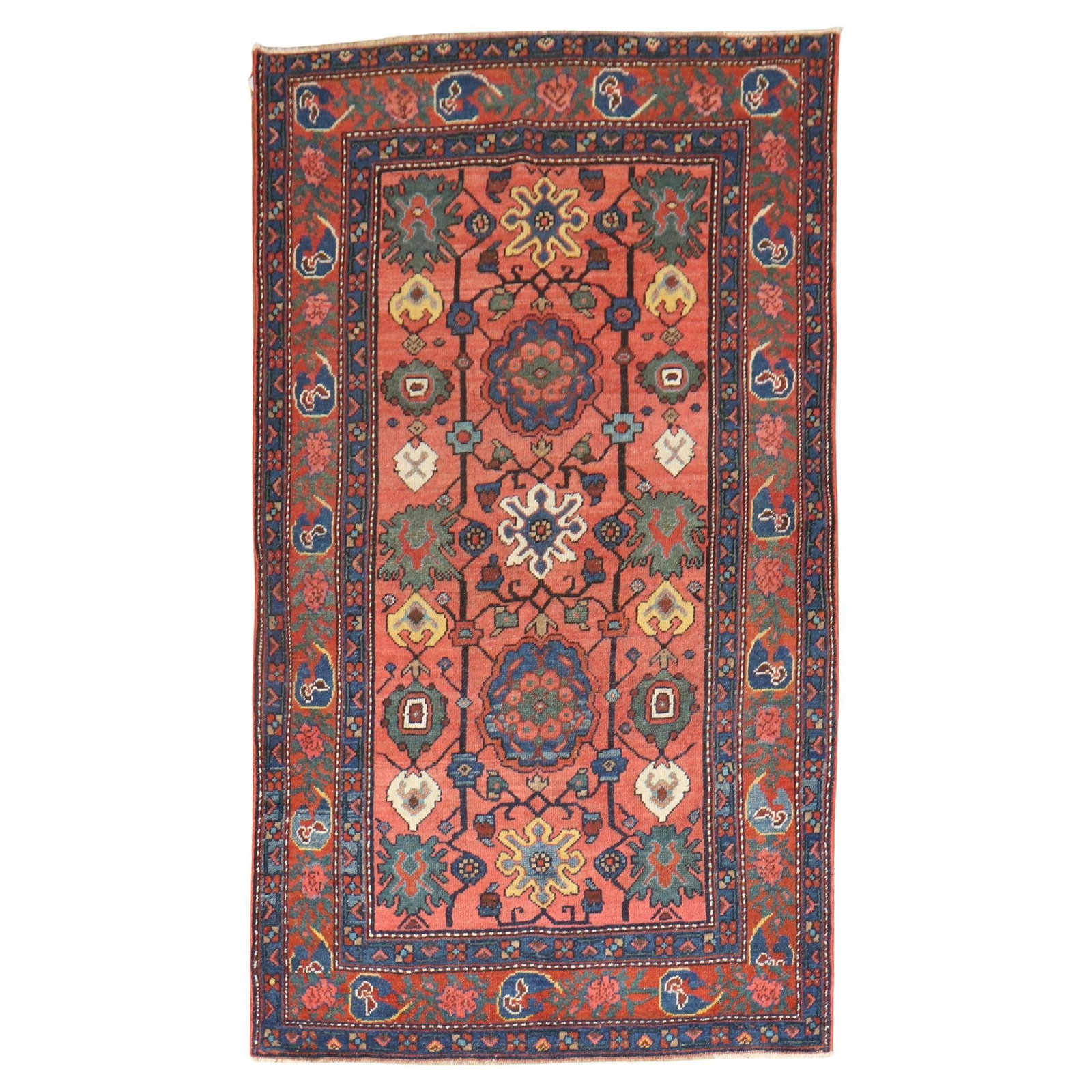 Zabihi Collection 1930s Persian Bakshaish Hand-Knotted Wool Scatter Rug: Zabihi Collection 1930s Persian Bakshaish Hand-Knotted Wool Scatter Rug This exquisite Zabihi Collection Antique Persian Scatter Rug features a striking rust color, characteristic of Persian Hamadan M