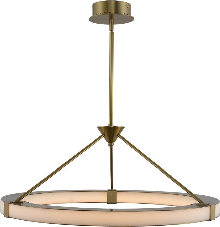 Kalco Lavo Round LED Pendant Light Winter Brass 40W Dimmable: Kalco Lavo Round LED Pendant Light Winter Brass 40W Dimmable Illuminate your space with the Modern Lavo Round LED Pendant Lighting Fixture, a stunning addition to any indoor setting. This elegant fixt