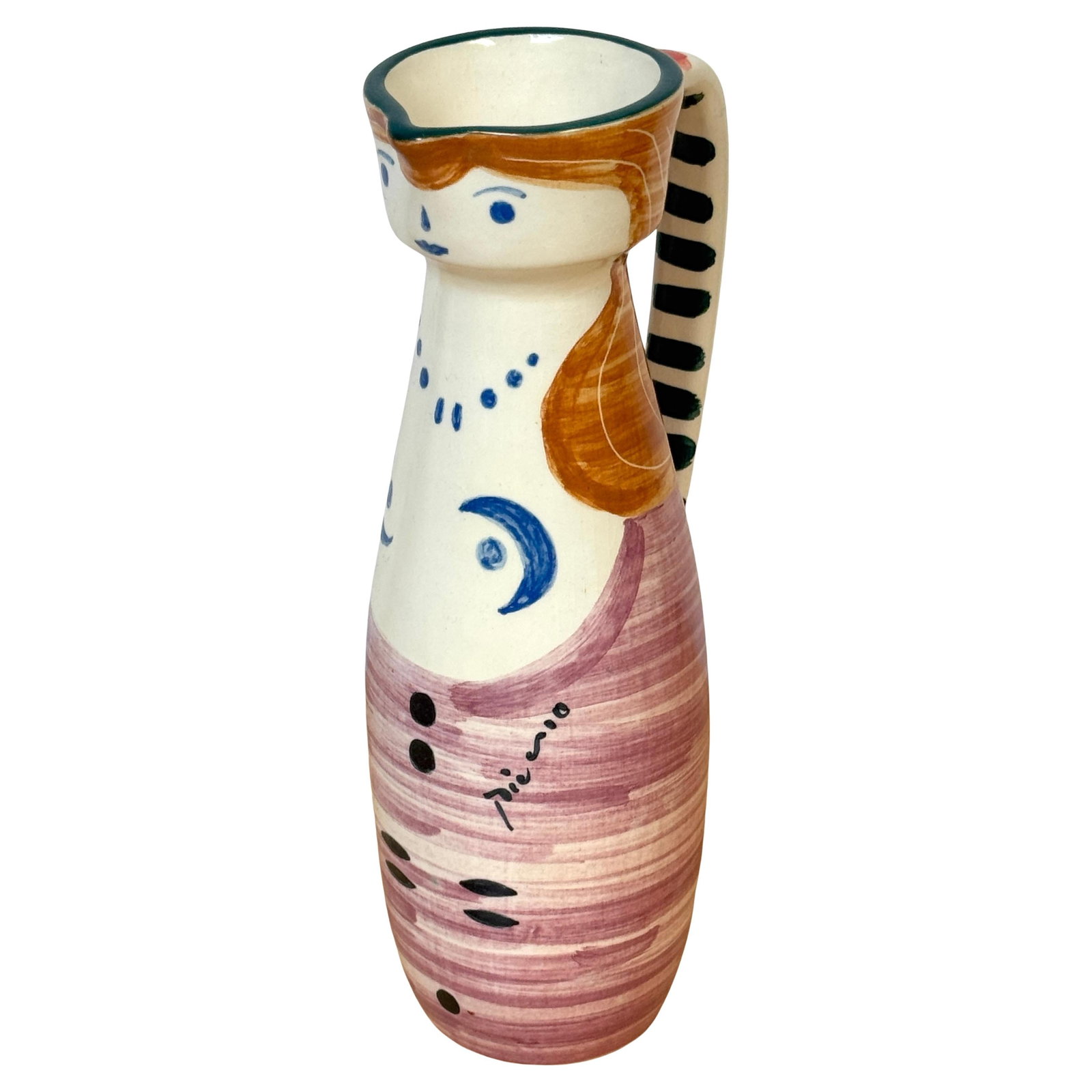 Limited Edition Padilla Picasso Portrait Vase 1994 Signed Mexico: Limited Edition Padilla Picasso Portrait Vase 1994 Signed Mexico This Stamped Edition Padilla Picasso Pottery Handled Portrait Vase is a stunning tribute to Pablo Picasso's iconic ceramic designs. Cre