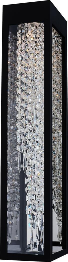 Kalco Tenuta Esterno Chrome Wall Sconce with Firenze Crystal: Kalco Tenuta Esterno Chrome Wall Sconce with Firenze Crystal Illuminate your outdoor spaces with the Tenuta Esterno Wall Sconce, featuring a striking chrome finish that complements its contemporary de
