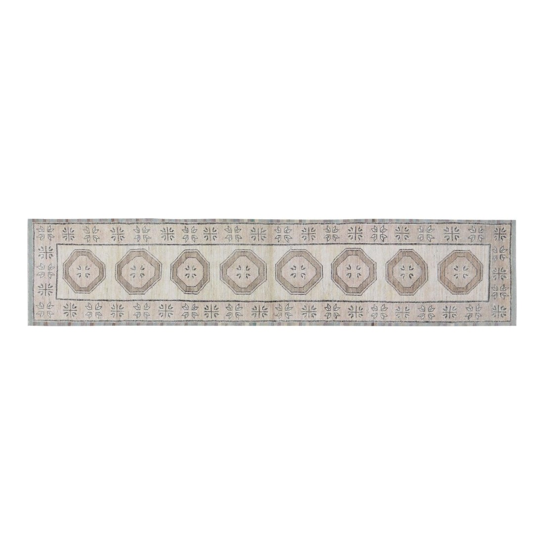2'8 x 12'8 Wool Runner Handcrafted in Oushak Style: 2'8 x 12'8 Wool Runner Handcrafted in Oushak Style This Oushak rug is hand-knotted from wool using traditional techniques, combining timeless artistry with a modern design sensibility. Its durable and