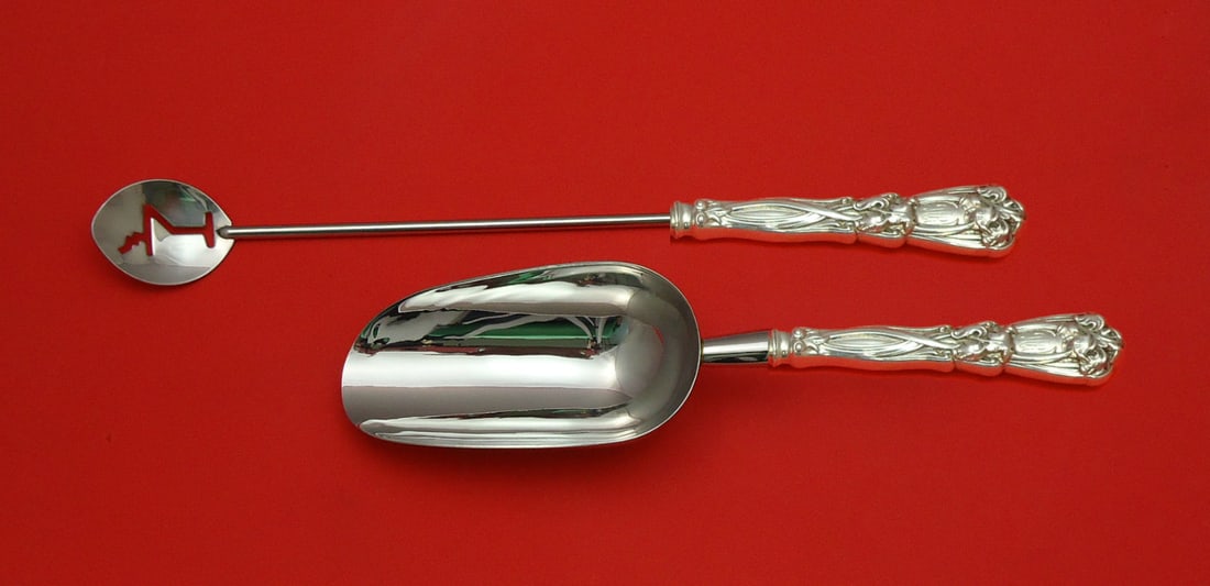 Durgin-Gorham Iris Sterling Silver 2pc Bar Set Custom Made: Durgin-Gorham Iris Sterling Silver 2pc Bar Set Custom Made Elevate your entertaining experience with this exquisite 2-piece bar set by Durgin-Gorham, crafted from high-quality sterling silver. This cu