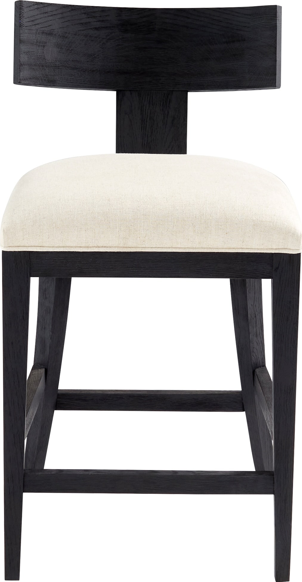 Cyan Sedia Black Solid Wood Transitional Bar Stool: Cyan Sedia Black Solid Wood Transitional Bar Stool The Sedia Transitional Black Wood Bar Stool is a stylish addition to any counter or bar area. Crafted from solid oak wood, this stool features a slee