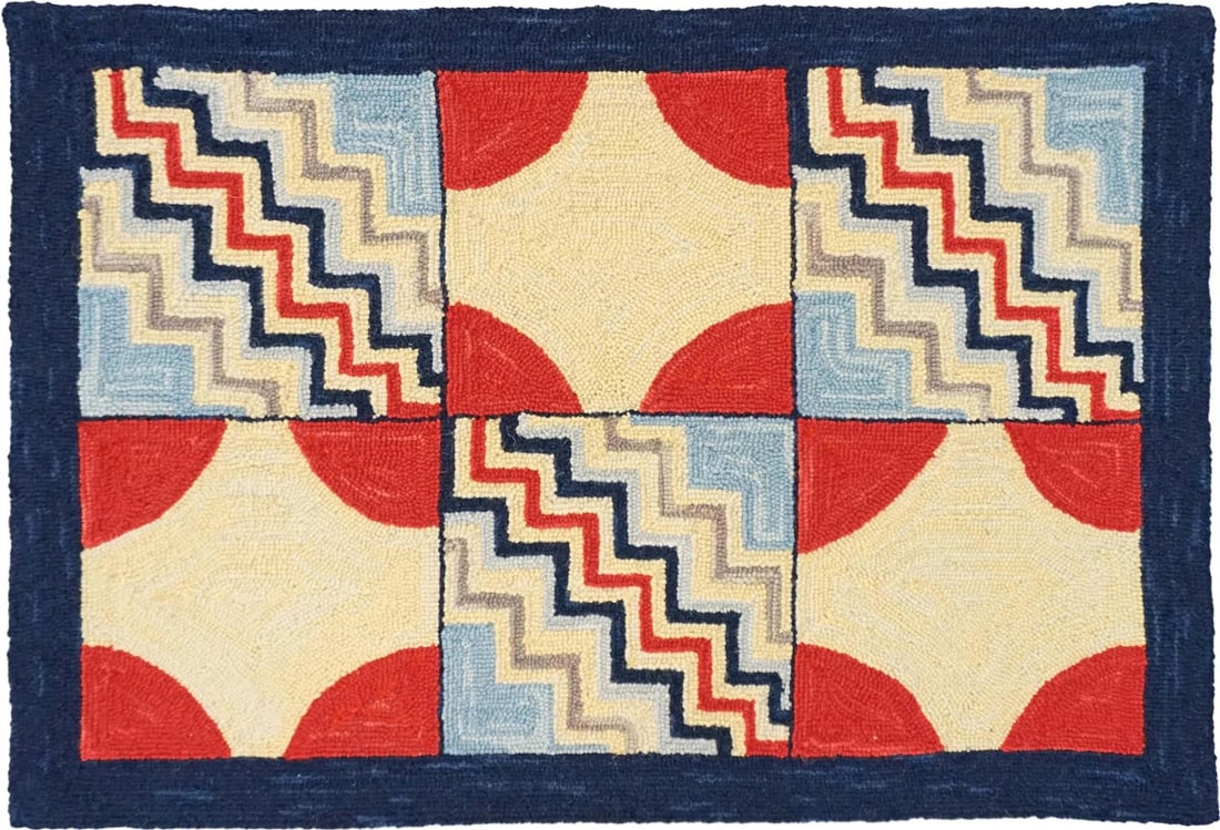 Harper Hand-Made Wool Rug 3x5 Multi-Color Early American Style: Harper Hand-Made Wool Rug 3x5 Multi-Color Early American Style Enhance your space with the Harper Wool Rug, a stunning piece that brings colorful tradition and charm to any room. This hand-made hooked