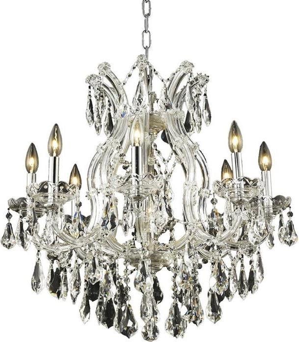 Elegant Lighting Maria Theresa 9-Light Bowl Chandelier Rococo Style: Elegant Lighting Maria Theresa 9-Light Bowl Chandelier Rococo Style Elevate your home decor with this stunning Maria Theresa Bowl Chandelier, a beautiful embodiment of Rococo style. Crafted with exqui