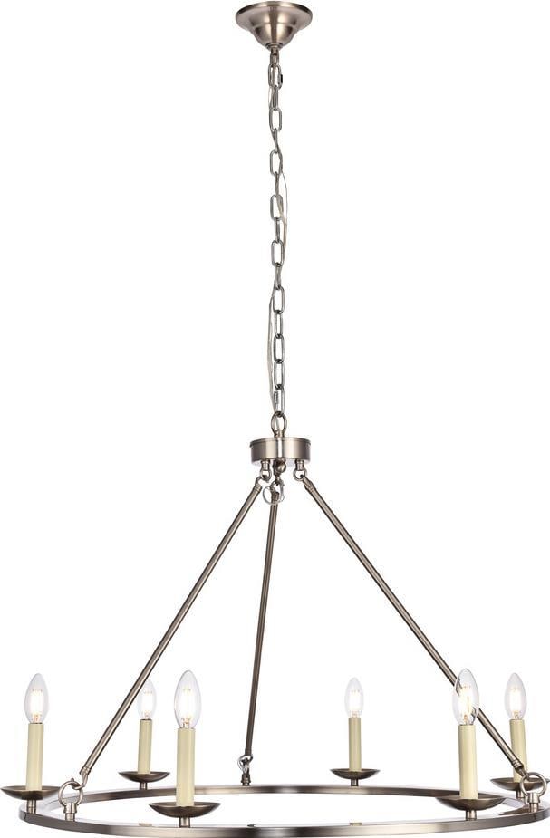 Elegant Lighting Maine Burnished Nickel Adjustable Bowl Chandelier: Elegant Lighting Maine Burnished Nickel Adjustable Bowl Chandelier Illuminate your space with this stylish bowl chandelier, featuring a sleek burnished nickel finish. This transitional style chandelie
