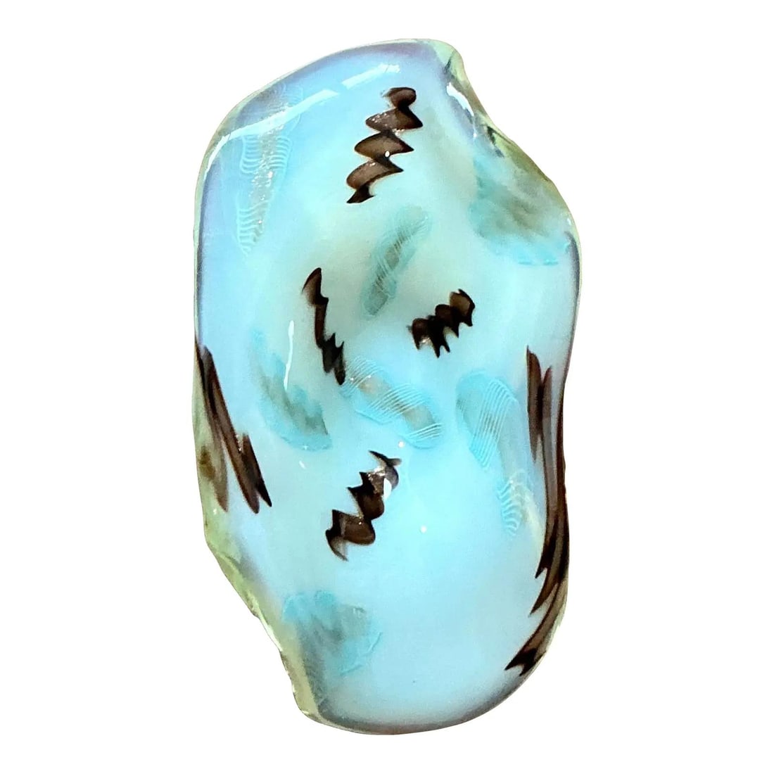 Italian Art Glass Bowl Murano Style Vintage Free-Form Swirl Design (1 of 7)