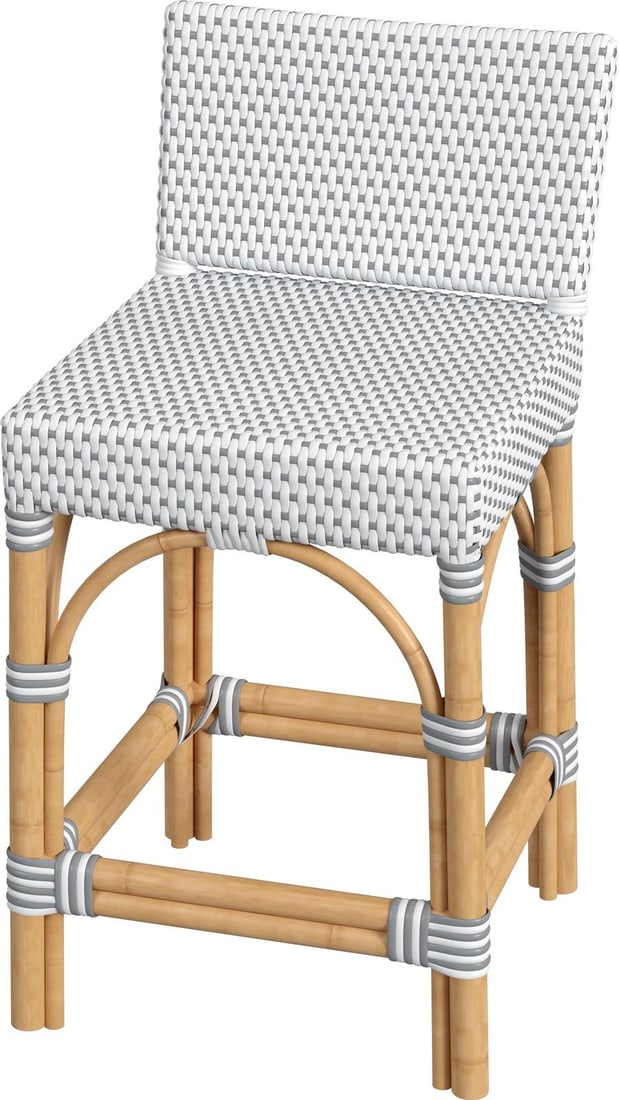 Butler Serienna Rattan Counter Stool Transitional Style 32H: Butler Serienna Rattan Counter Stool Transitional Style 32H Introducing the Stylish Butler Counter Stool, a perfect blend of modern design and comfort. This stool features a natural rattan frame that 