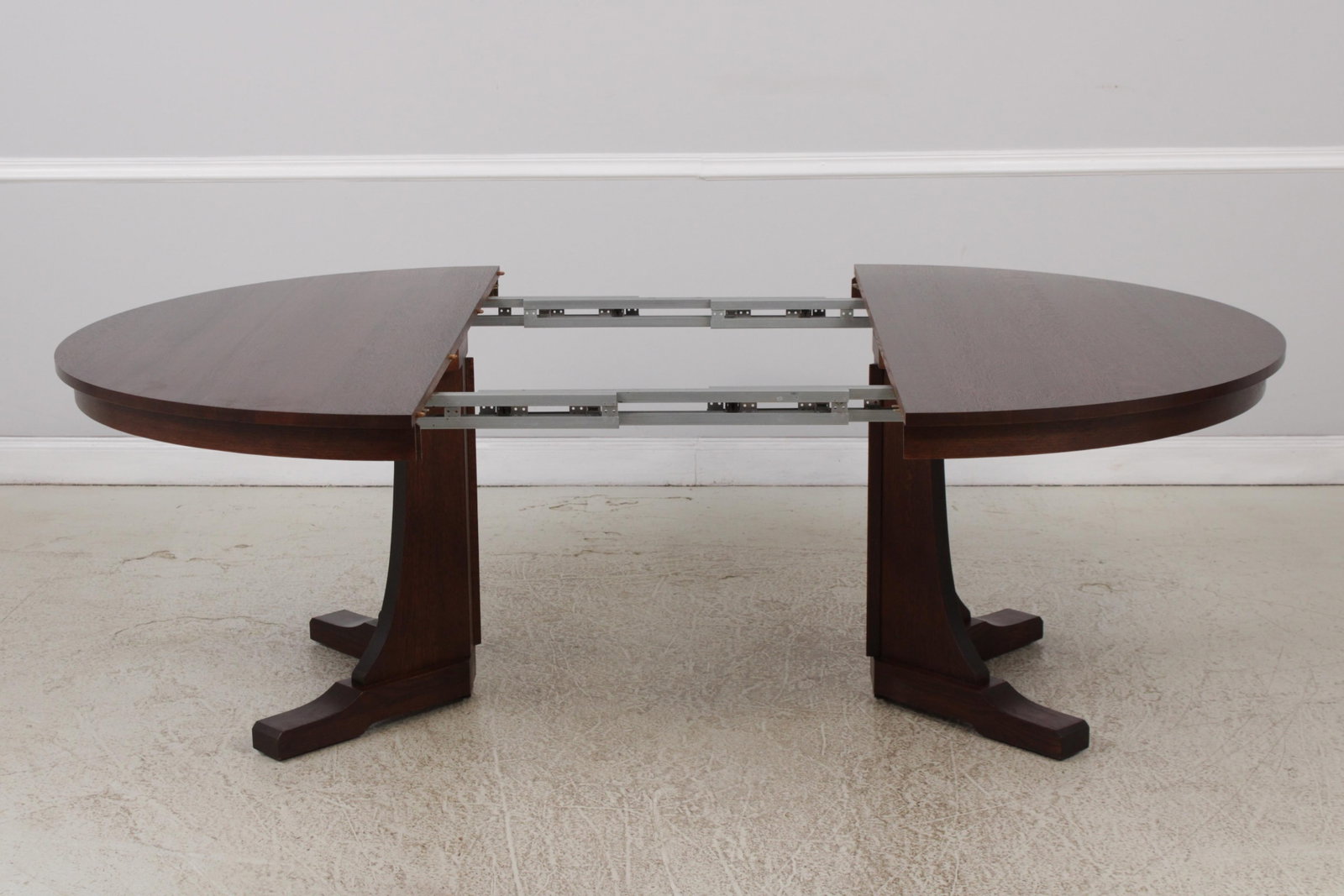 Arts and Crafts Solid Oak Round Dining Table with Split Pedestal Base - 10