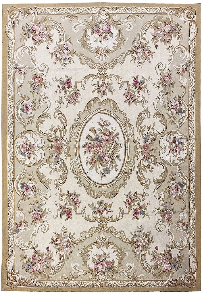 Elegant 6 x 9.4 French Aubusson Flat Weave Rug (1 of 10)
