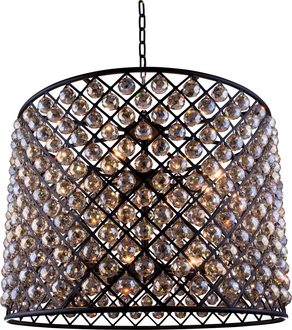 Elegant Lighting Madison Collection Victorian Pendant Lamp Royal-Cut Crystal Mocha Finish (1 of 1)