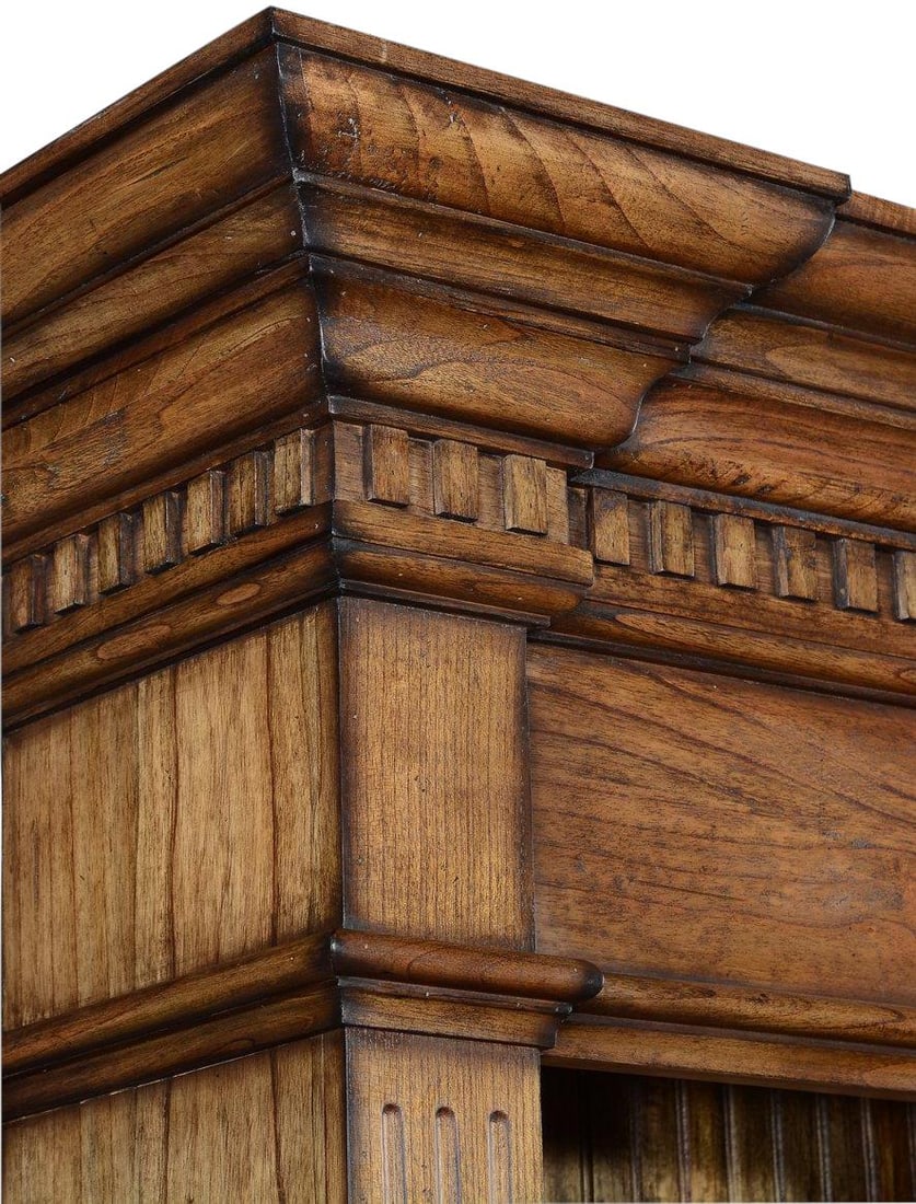 Rustic Pecan Belize Wood Bookcase with Adjustable Shelves: Rustic Pecan Belize Wood Bookcase with Adjustable Shelves Enhance your living space with the Traditional Belize Bookcase, expertly crafted from solid mango wood. This stunning bookcase features a rust