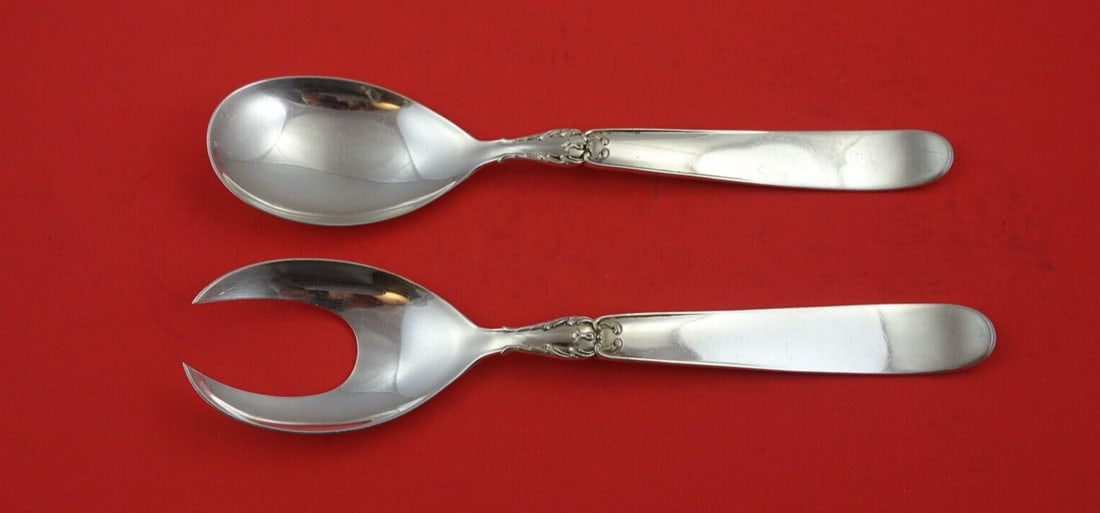 Camusso Portofino Sterling Silver Salad Serving Set 8 1/2 inches: Camusso Portofino Sterling Silver Salad Serving Set 8 1/2 inches This exquisite Portofino salad serving set by Camusso is crafted from high-quality sterling silver. Featuring flat handles, each piece 