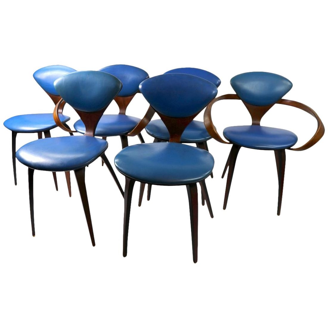 Rare Set of 6 Cherner Bent Plywood Dining Chairs for Plycraft (1 of 10)