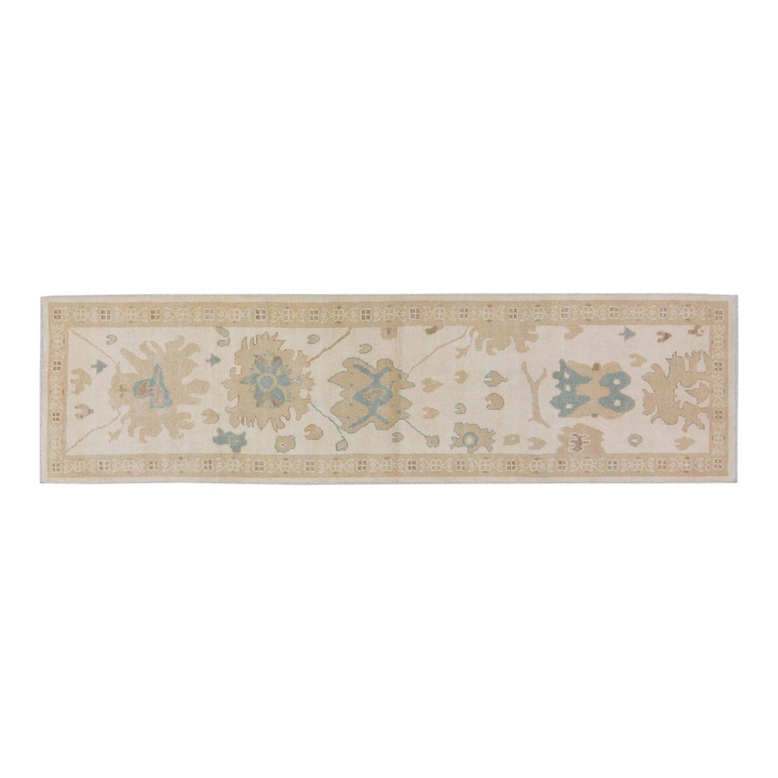 2'8 x 10' Wool Runner Traditional Oushak Handcrafted Area Rug: 2'8 x 10' Wool Runner Traditional Oushak Handcrafted Area Rug This hand-knotted Oushak wool rug showcases traditional craftsmanship with a modern design sensibility. Its soft, durable texture and rich