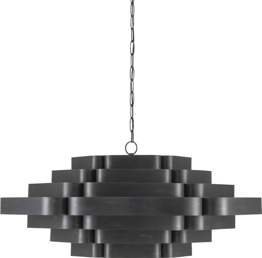 Currey Bailey 6-Light Bowl Chandelier Contemporary Gold Leaf Finish (1 of 5)
