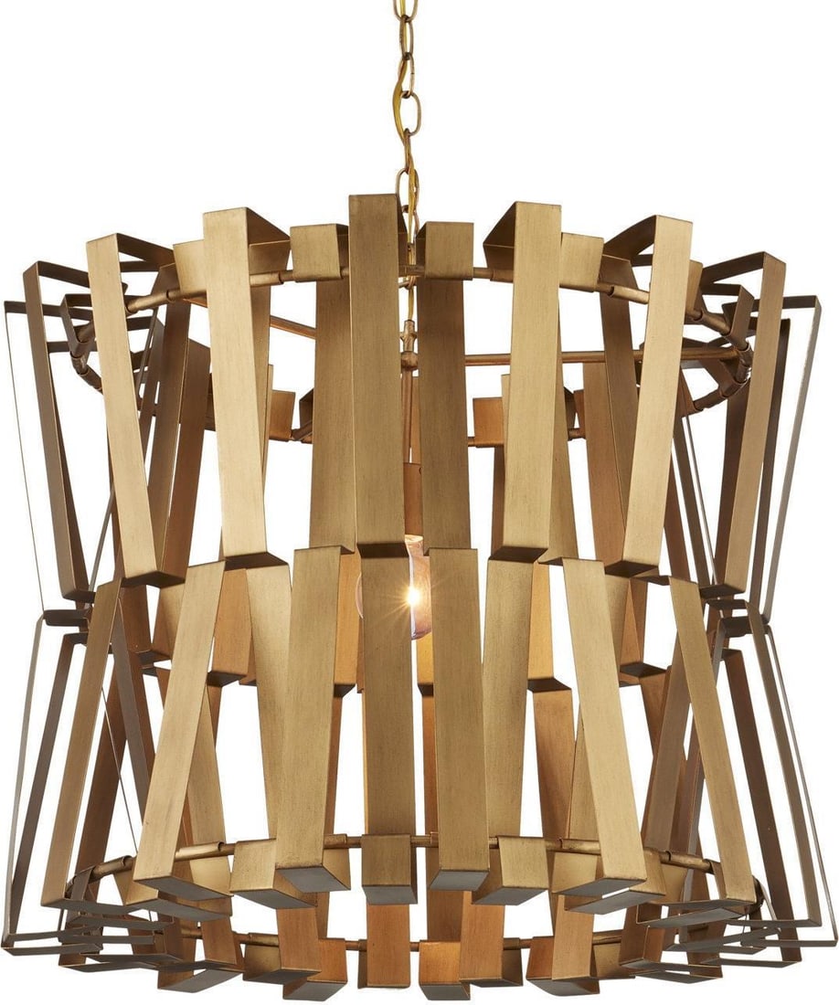 Currey Chaconne Brass Bowl Chandelier Dimmable Ambient Light (1 of 4)