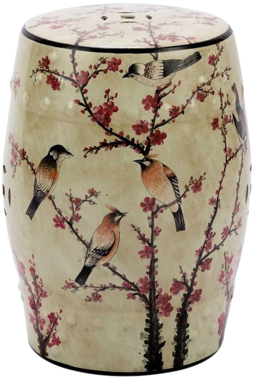 Handmade Ceramic Beige Famille Rose Garden Stool: Handmade Ceramic Beige Famille Rose Garden Stool This exquisite Handmade Beige Famille Rose Garden Stool is a perfect blend of functionality and artistry. Crafted from ceramic, this garden stool featu