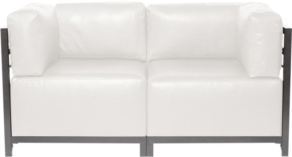 Howard Elliott Avanti Collection White Loveseat Stylish Contemporary Design: Howard Elliott Avanti Collection White Loveseat Stylish Contemporary Design Introducing the Elegant White Loveseat, a perfect blend of style and versatility for any contemporary space. This beautifull