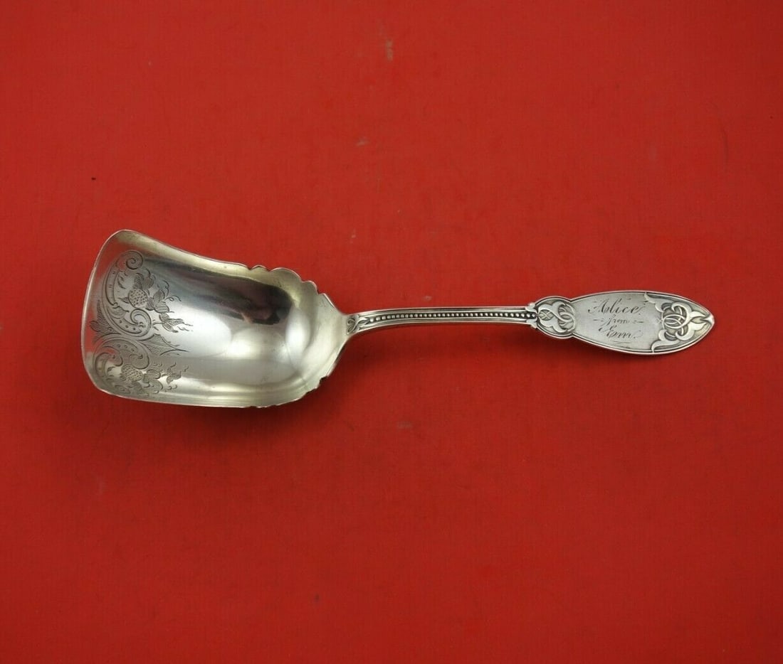John Polhamus Shiebler Sterling Silver Oriental Cracker Scoop 8 7/8": John Polhamus Shiebler Sterling Silver Oriental Cracker Scoop 8 7/8" This exquisite cracker scoop is a stunning example of the Oriental pattern designed by John Polhamus and crafted by Shiebler. Made 