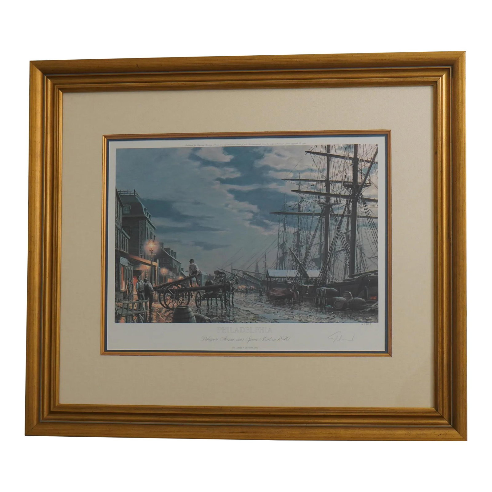Maritime Heritage Philadelphia Delaware River Signed Framed Print: Maritime Heritage Philadelphia Delaware River Signed Framed Print This stunning Maritime Heritage print captures the beauty of the Philadelphia Delaware River, bringing a piece of maritime history int