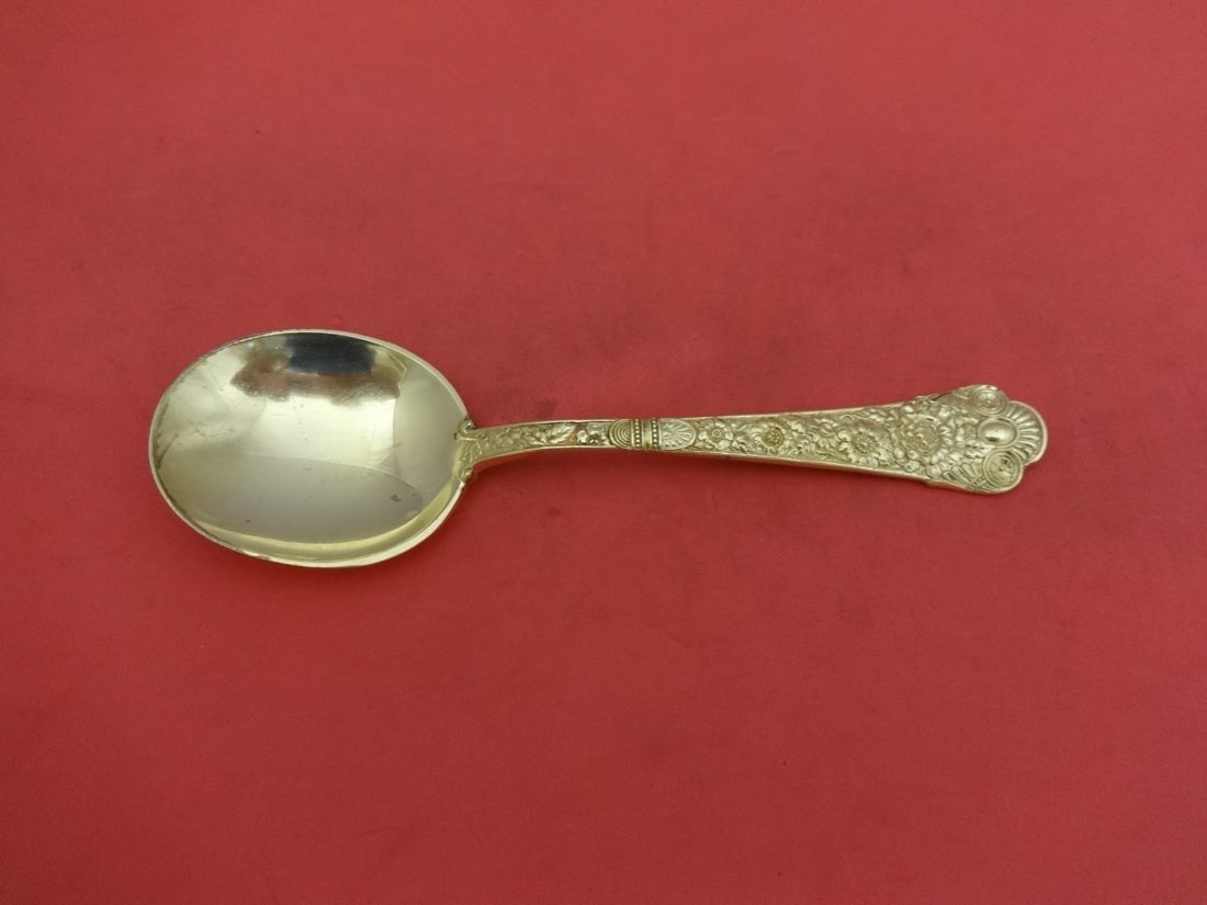 Gorham Cluny Vermeil Sterling Silver Cream Soup Spoon 6 Inch: Gorham Cluny Vermeil Sterling Silver Cream Soup Spoon 6 Inch This elegant cream soup spoon is part of the Cluny Vermeil pattern by Gorham, crafted from high-quality sterling silver. Measuring 6 inches