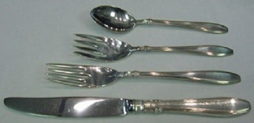 Gorham Nocturne Sterling Silver 4-Piece Dinner Setting: Gorham Nocturne Sterling Silver 4-Piece Dinner Setting Discover the elegance of the Nocturne pattern by Gorham with this exquisite sterling silver dinner size place setting. This 4-piece set includes 