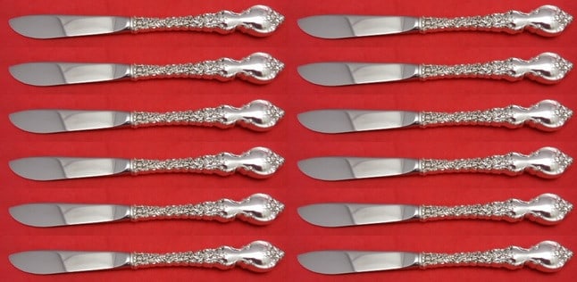 International Sterling Silver Du Barry Butter Spreaders Set 12pcs 6 inch (1 of 1)