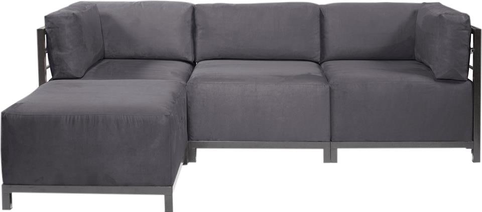 Howard Elliott Regency Axis 4pc Sectional Cozy Comfort Gray: Howard Elliott Regency Axis 4pc Sectional Cozy Comfort Gray Experience cozy elegance with the Regency Axis 4-piece sectional. This sectional features a hand-finished design that blends seamlessly into