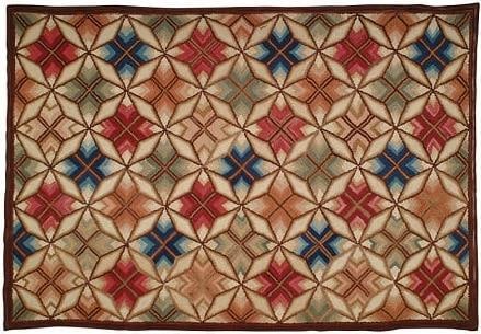 Vintage Style Camp Hooked Rug 3x5 Early American Burlap Back: Vintage Style Camp Hooked Rug 3x5 Early American Burlap Back Introducing an exquisite vintage-style Camp Hooked Rug, crafted to evoke the charm of early American design. This un-used rug features a bu