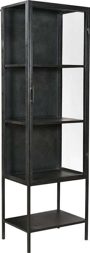 Anker Industrial Style Display Cabinet Gunmetal Finish: Anker Industrial Style Display Cabinet Gunmetal Finish Introducing the Anker Gunmetal Cabinet, a stunning piece designed in an antique style that adds a touch of vintage charm to any space. Crafted wi