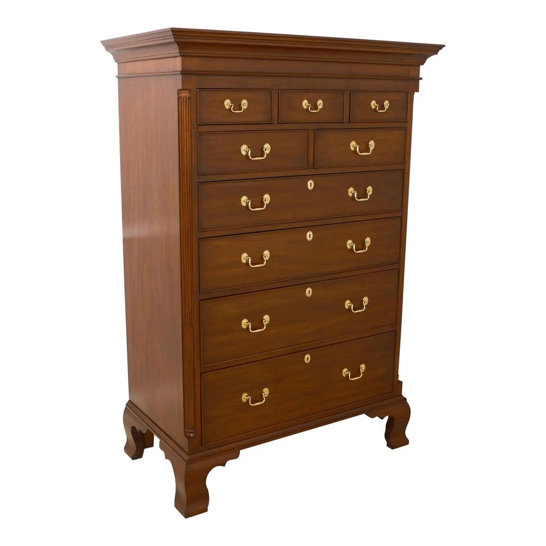 Henkel Harris Cherry Model 175 Chippendale High Chest 1998: Henkel Harris Cherry Model 175 Chippendale High Chest 1998 This stunning Henkel Harris Cherry Model 175 High Chest showcases exceptional craftsmanship with its dovetailed drawer construction and solid